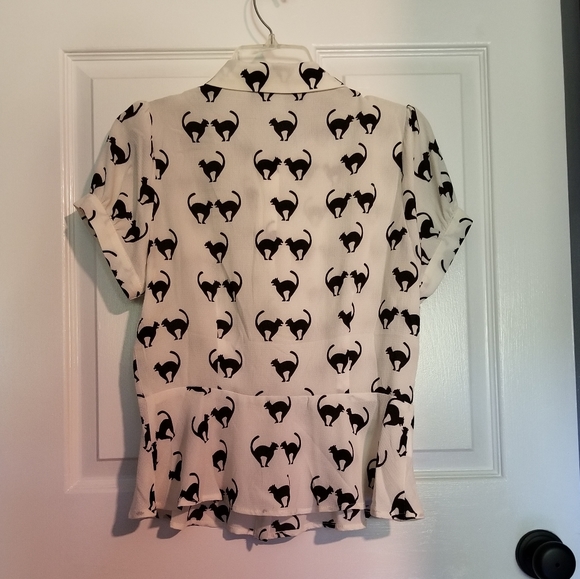 Collectif x ModCloth Mary Grace Cat Meooow Blouse - Picture 6 of 8